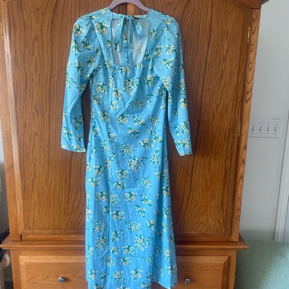 FLORAL MODEST  BOW MAXI MIDI DRESS WEDDING GUEST  GRADUATION - Picture 7 of 10